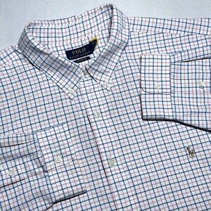 Polo Ralph Lauren Button Down Shirt Mens 3XLT Performance Tattersall Plaid Pony